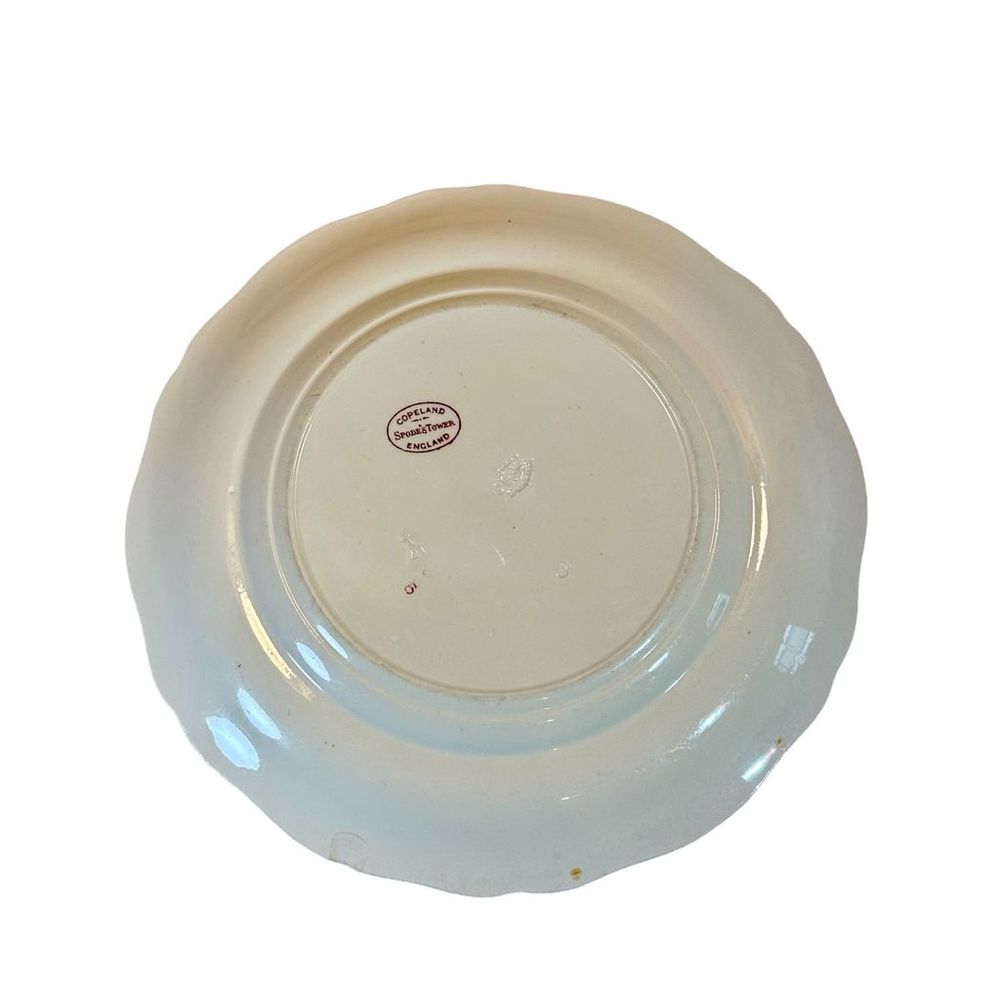 1950's Copeland Spode Tower Red 9.5" Transfer Ware, Ironstone Decorative Plate - Picture 9 of 13